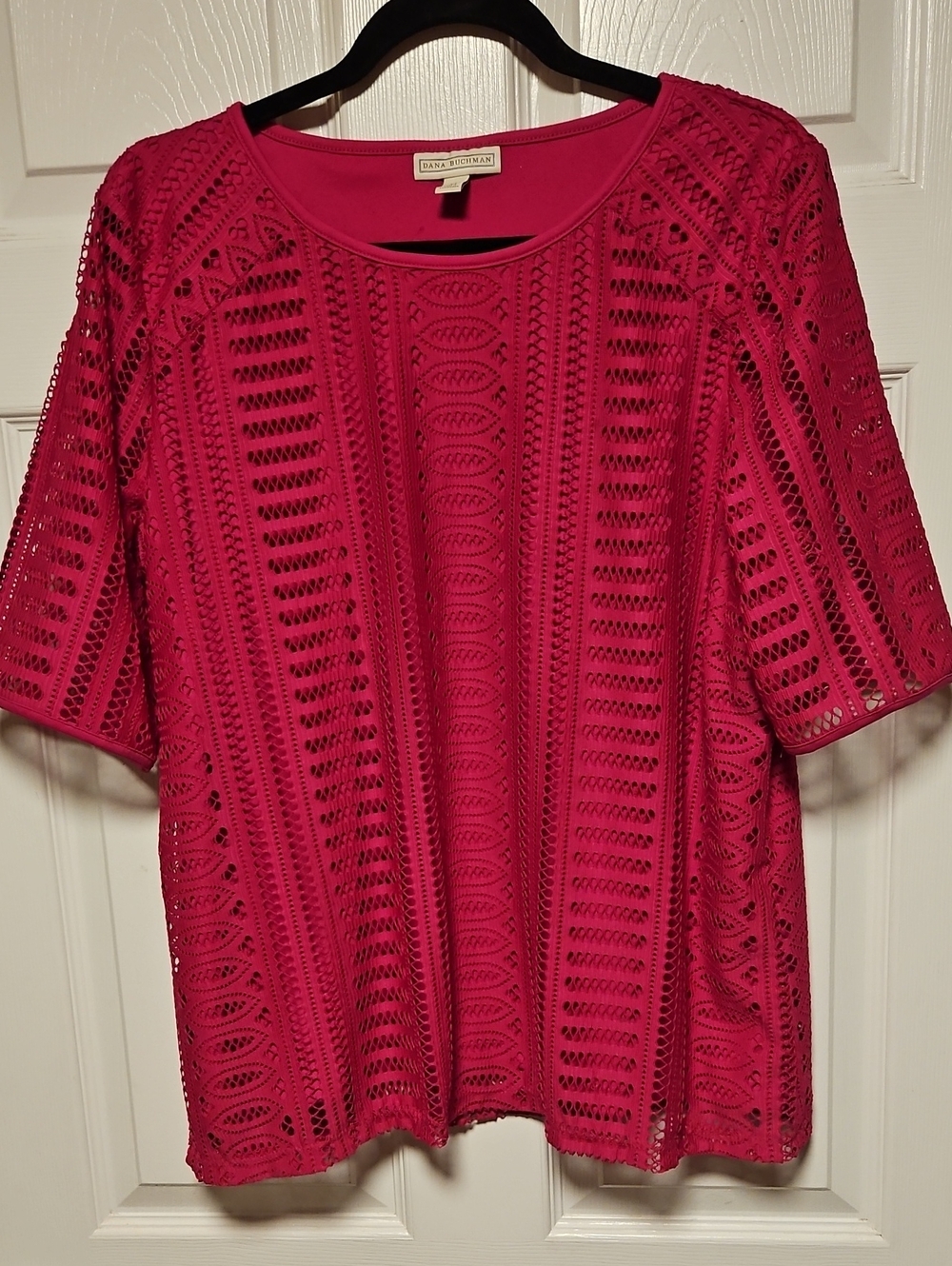 Dana Buchman Crochet Overlay Top